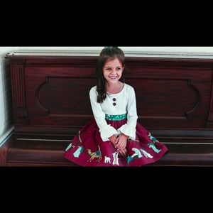 HTF Silent Night Rhonda Cranberry Dress